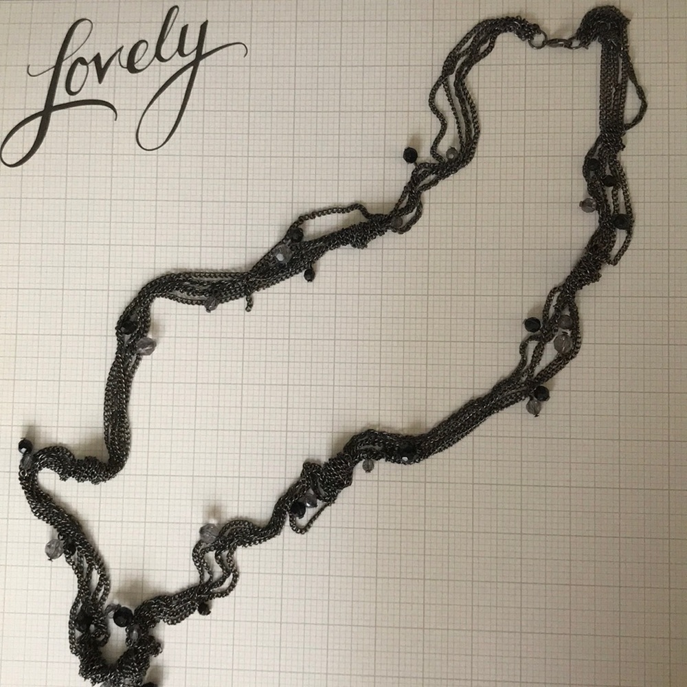 Express Gunmetal Gray/Black Necklace